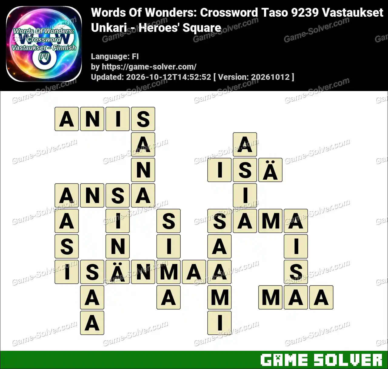 Words Of Wonders: Crossword Taso 9239 Vastaukset – Unkari – Heroes’ Square